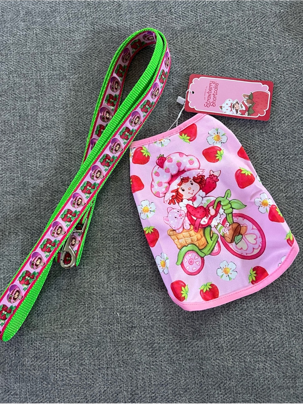 Strawberry Shortcake Dog Pet Shirt and Leash Set NWT